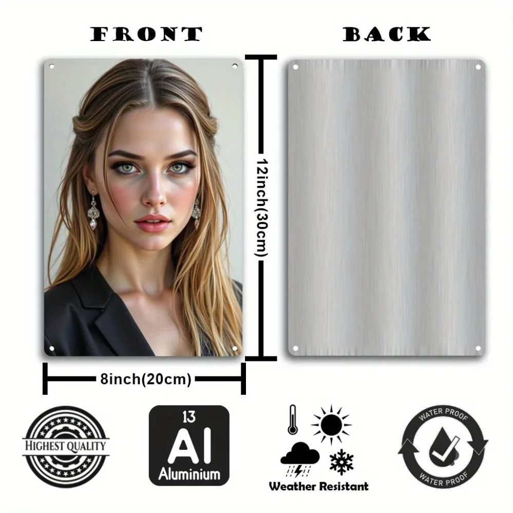 Allegra K أقراط كريستال نسائية جدار الفن 8x12 بوصة أنيقة الألومنيوم ديكور المنزل