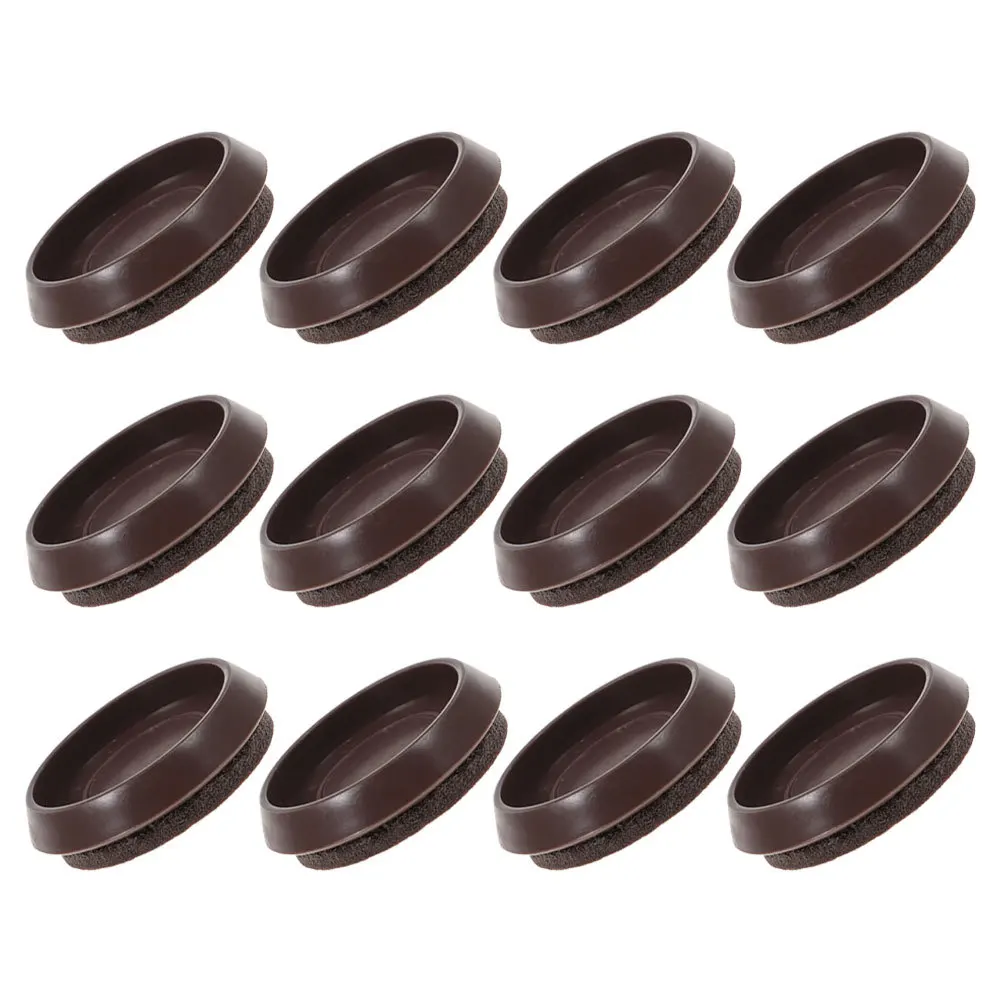 

12Pcs Furniture Coaster Chair Wheel Stoppers Felt Pads Floor Protectors Scratch Proof Furniture Feet Protectors