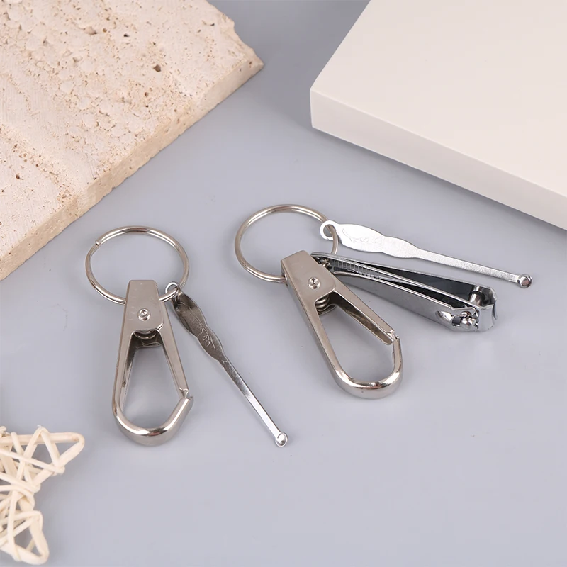 Keychain de Metal Portátil com Earpick, Tesoura De Unhas, Chaveiro Pingente, Ferramentas De Limpeza De Orelha Doméstica, Jóias DIY, Cintura Pendurada, Decoração Do Carro