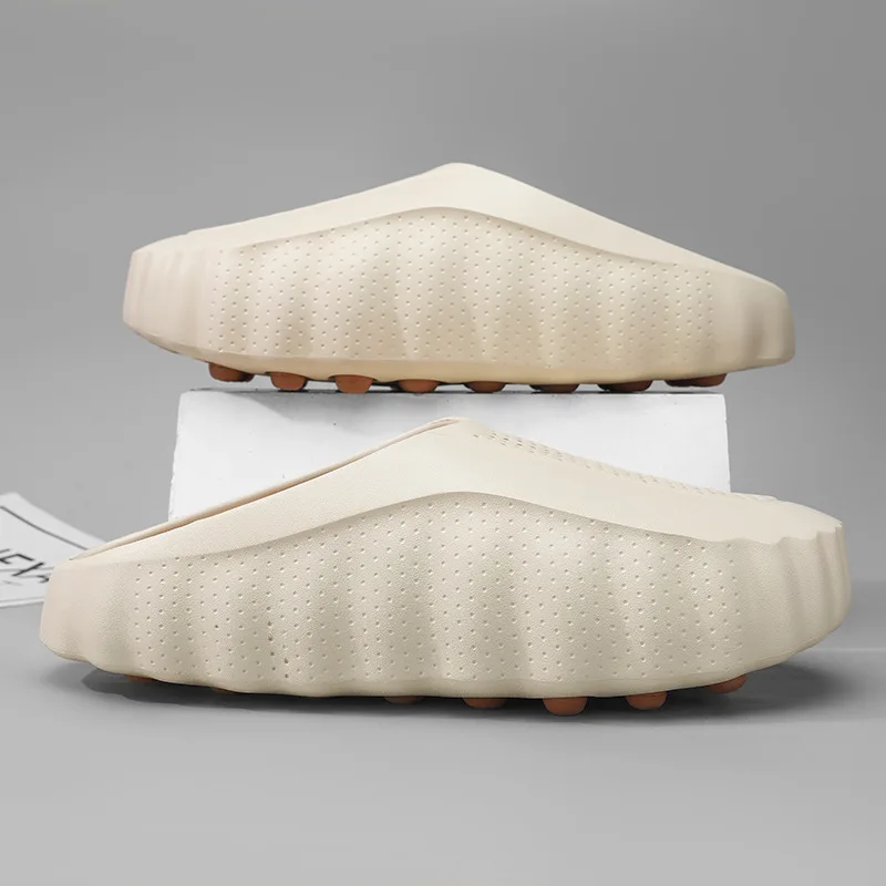 2026 popular Baotou sandals for men and women in summer, thick soled massage particles, sports hole shoes, outdoor beach sandals