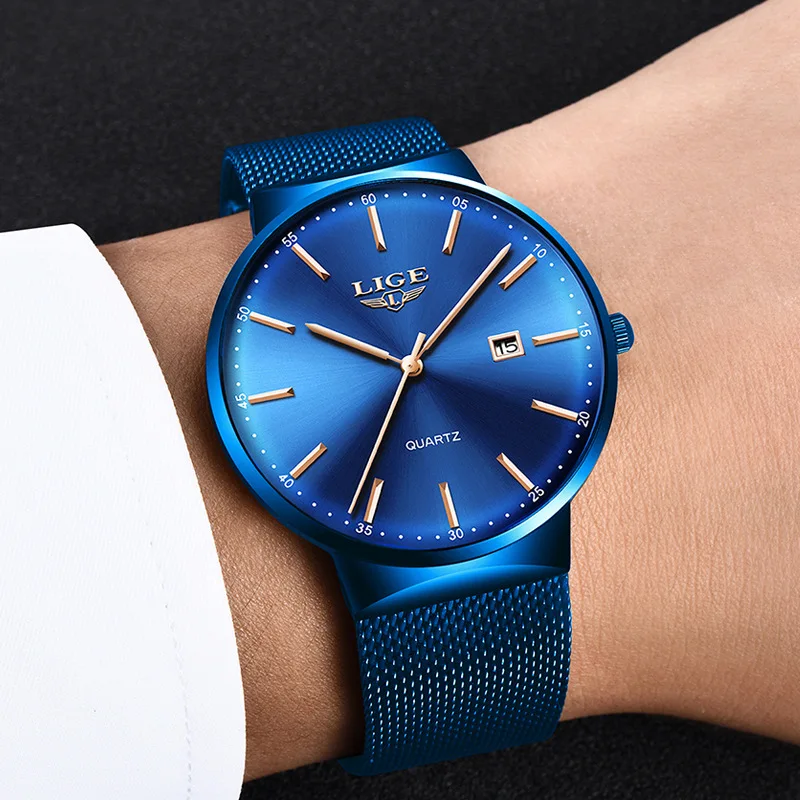 LIGELige New Cool Ultra-Thin Waterproof Mesh Watch