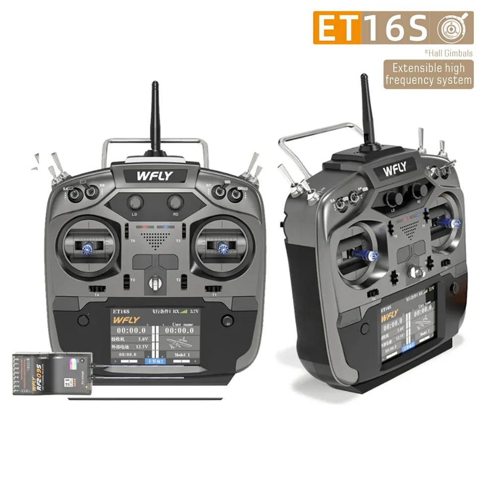 WFLY ET16S Radio Tranmitter 16CH RC Hall Gimbals FPV Tranmitter RF209S RX TBS CRSF RC Drone Support for wireless emulators