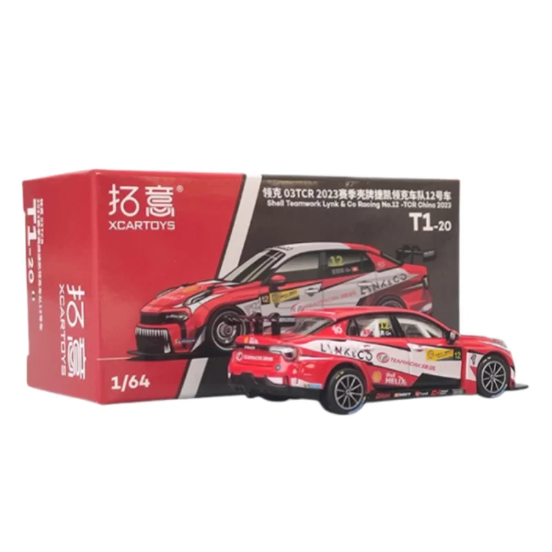 XCARTOYS Miniaturized 1/64 Lynk & Co 03TCR 2023 season Bright brand Jekkai scale diecast alloy car models for children's gifts.