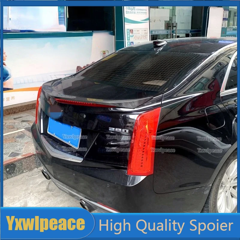 

For Cadillac ATS 2014 - 2019 V Style Spoiler ABS Material Unpainted Color Rear Trunk Lip Spoiler Trunk Wing Body Kit Accessories