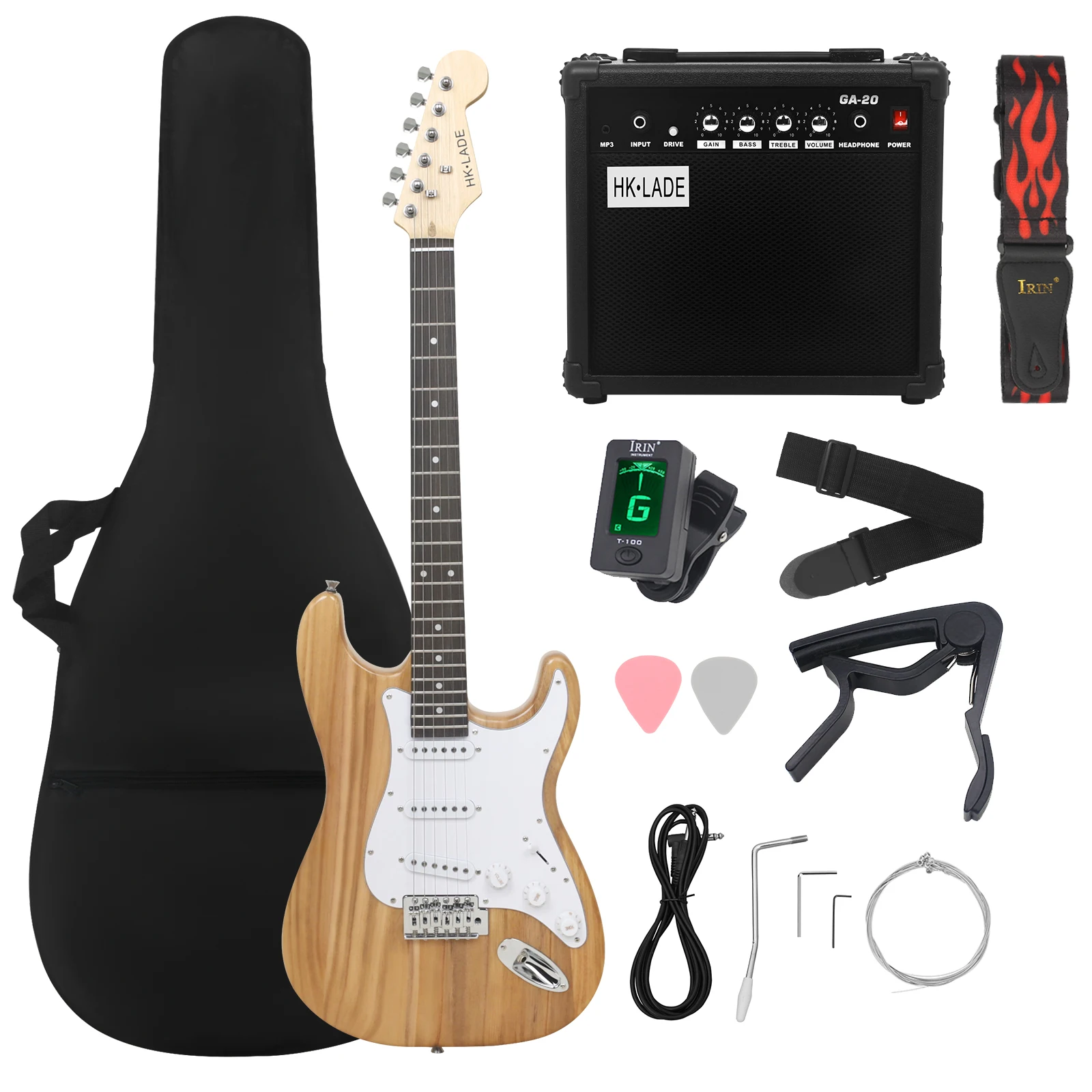 

HK·LADE 6 Strings 39 Inch Electric Guitar 22 Frets Maple Body Rosewood Fingerboard Electric Guitarra With Bag Amp Strap Tuner