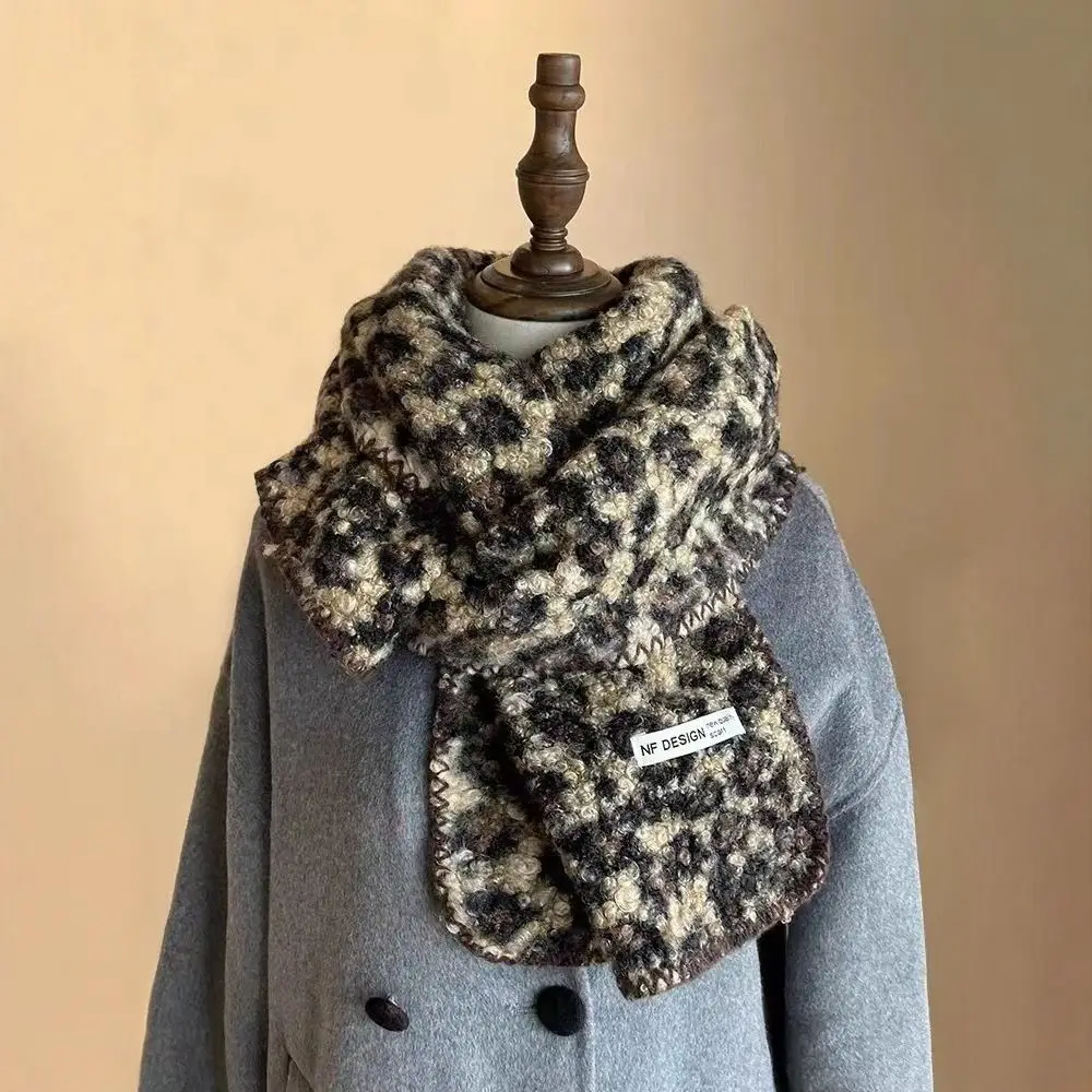 Nuovo 180*30 cm di Spessore Sciarpa di Pelliccia di Mohair Inverno Cashmere Leopardo Dot Scialle Sciarpa di Modo di Alta Qualità Più Caldo Pashmina Delle Donne