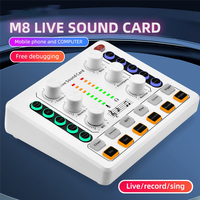 New M8 Live Sound Card Wireless Bluetooth Audio Mixer Digital Mixer Noise Reduction Live Streaming Broadcast Podcasting
