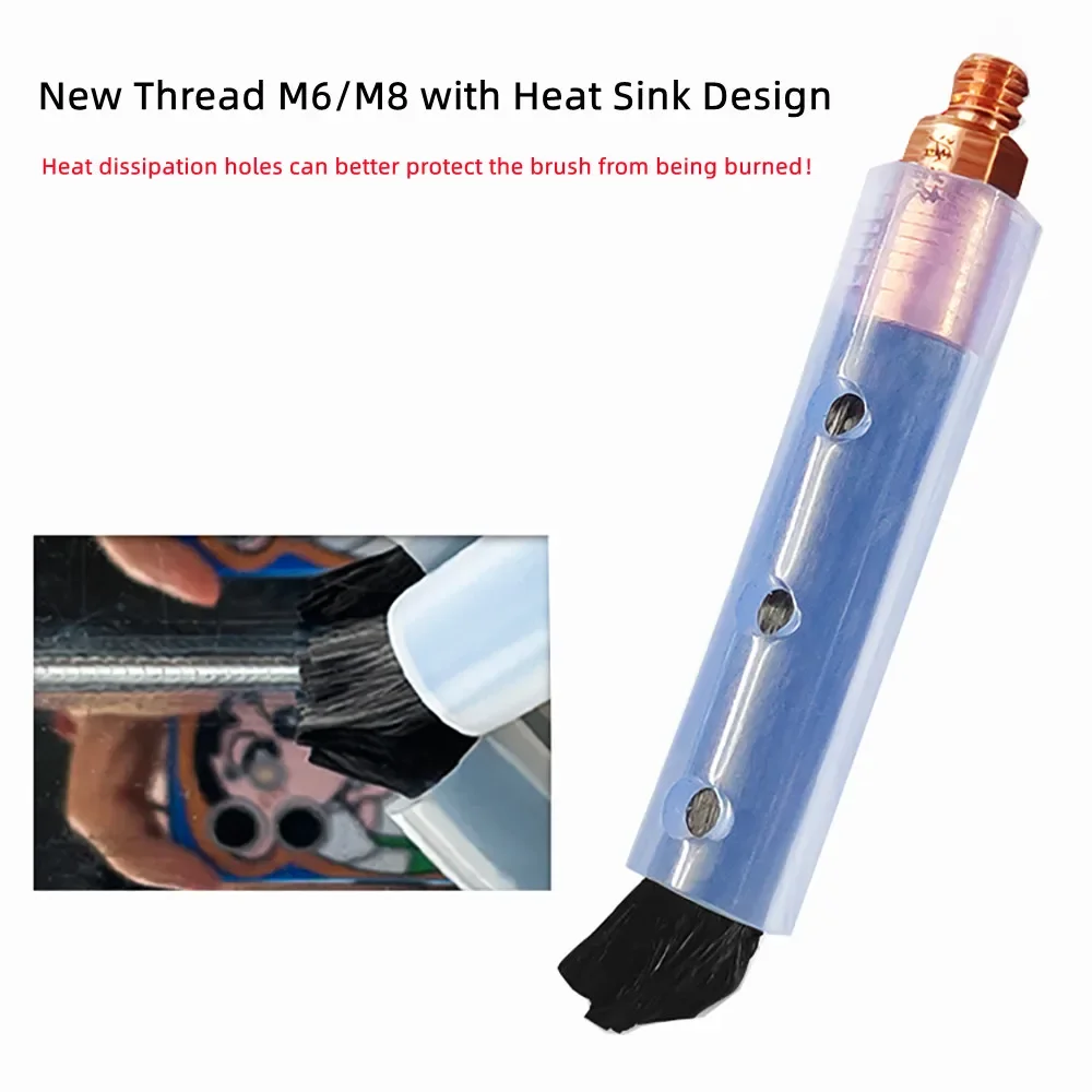 10PCS Lengthen Copper Head Weld Bead Brushes For Weld Seam Joint Cleaning Polishing Machine Welding Seam Cleaner M6/M8/M10
