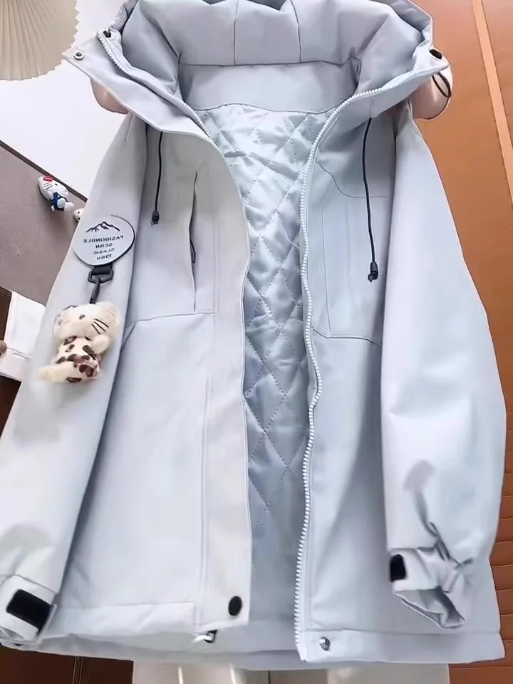 

Оригинальная хлопковая куртка American Sle для пар, свободное женское осенне-зимнее пальто с подвеской, теплое длинное свековое пальто на молнии C...