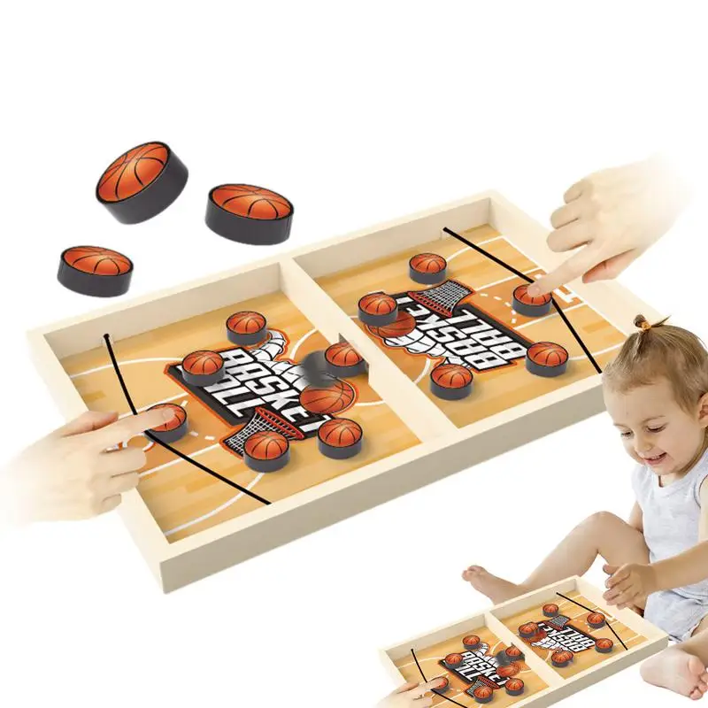 Fast Sling Puck Board Game Soccor Fast Sling Puck Board Game Toy Children Basketball Pattern Large Size Fast Sling Puck Game gif