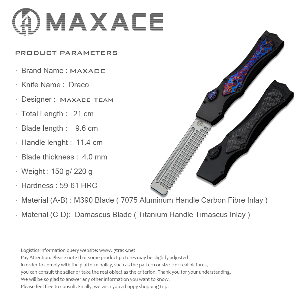 Maxace Draco Folding Knife Tactical Survival Knife for Hunting Camping Fishing Fruit Cutting Tool