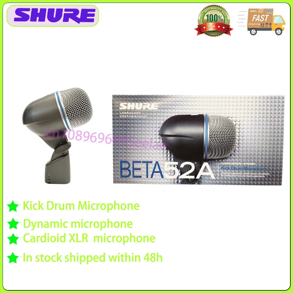 Original Shure BETA52A-CHN Professional Kick Drum Bass Instrument Microphone Stage Performance Live Recording Dynamic Microphone