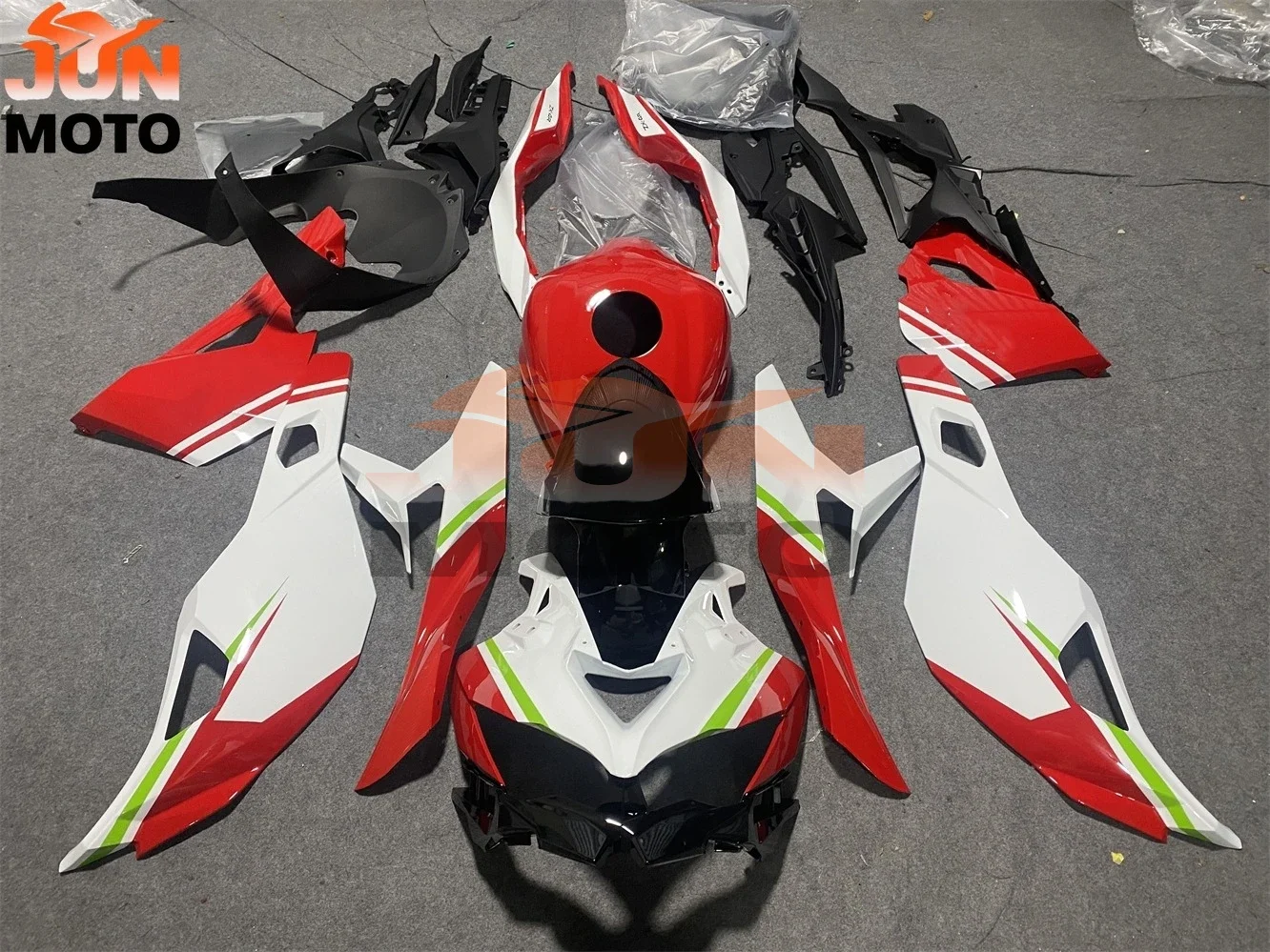 JUN Bodywork Set High Quality ABS Injection Red white Motorcycle Fairings Kit Fit For ZX-25R ZX-4R 2019 2020 2021 2022 2023