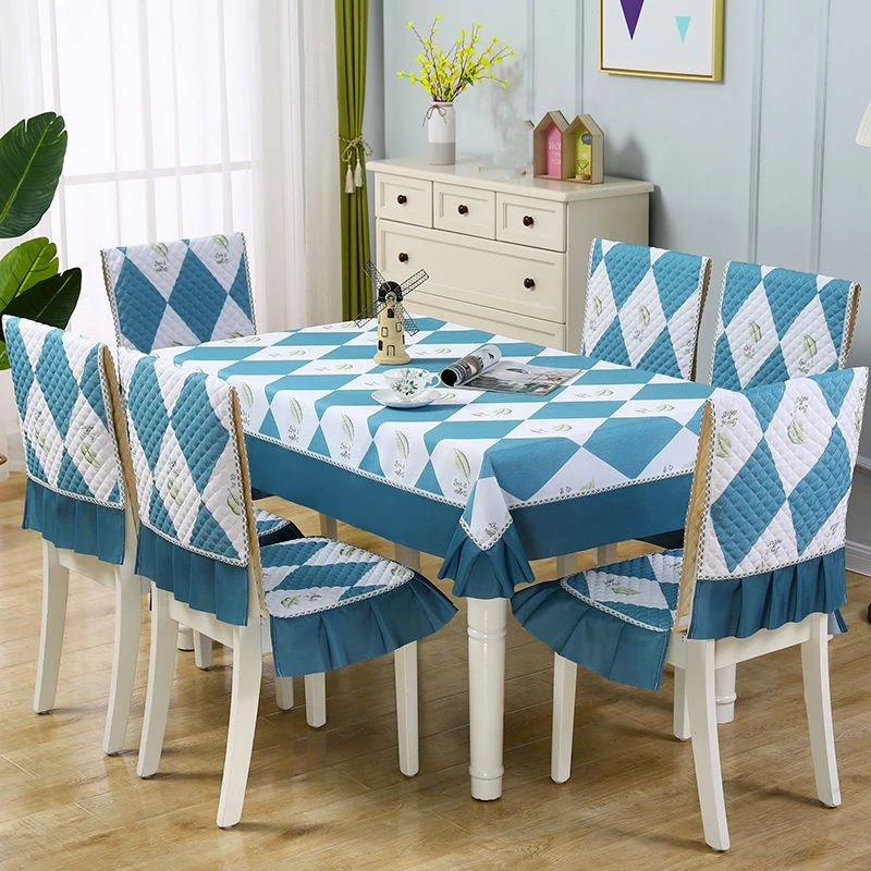 High-quality Modern Style Tablecloth Chair Cover Set Home Restaurant Oil-resistant Decor Tablecloth Non-slip One-piece Chair Mat