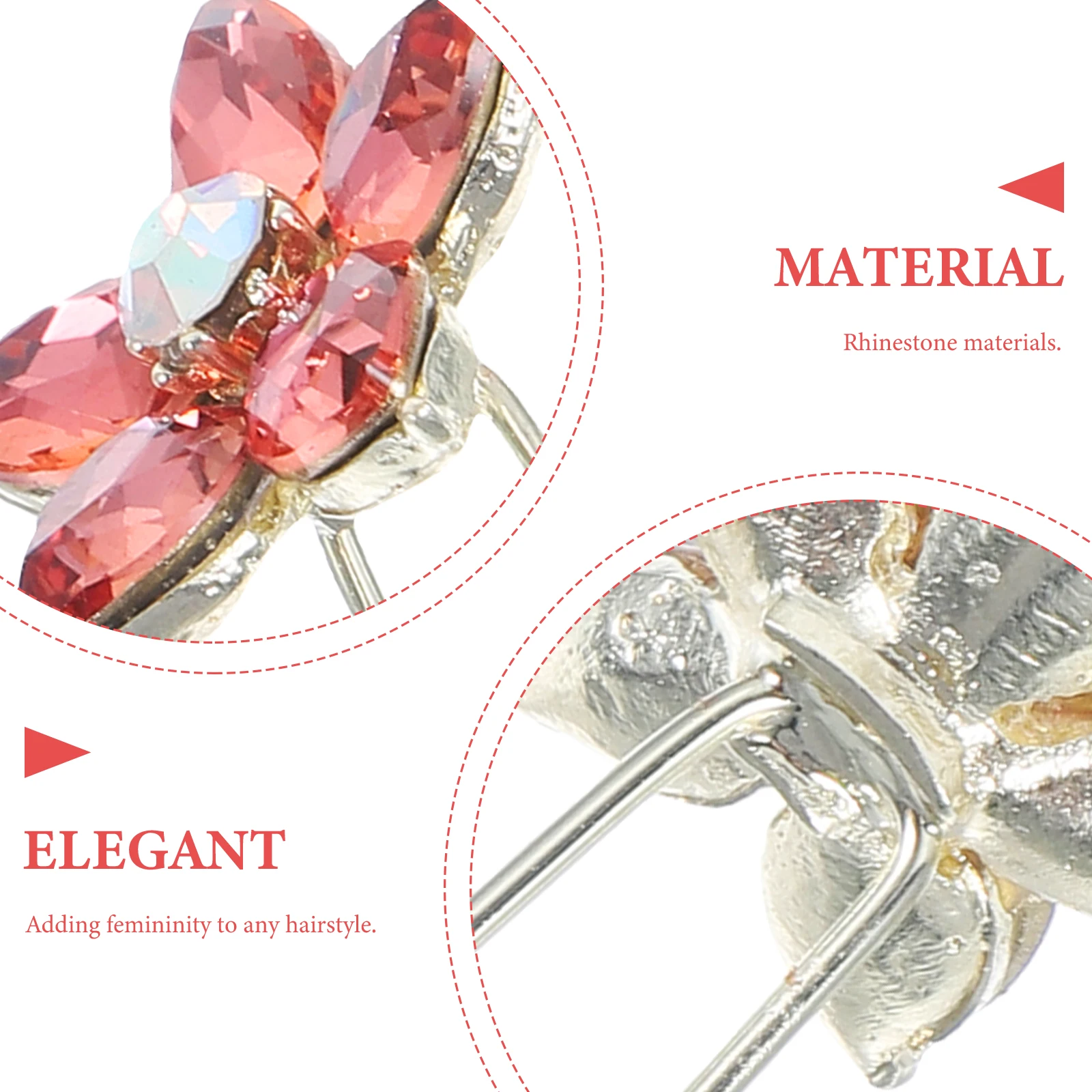 

Rhinestone U Shape Hair Pins Fork Flower Wedding Back of Head Clip Miss Accessories Women
