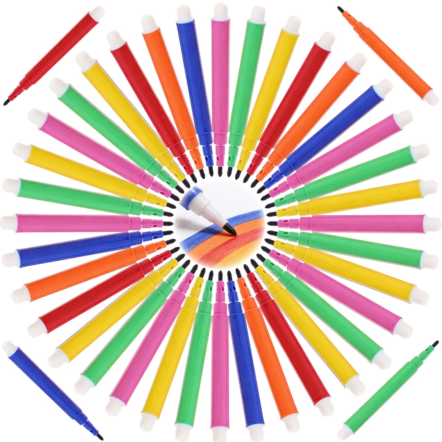 

Набор из 24/72 мини-портативных акварельных маркеров (6 ярких цветов) для граффити и художественной живописи, канцелярские принадлежности для студентов