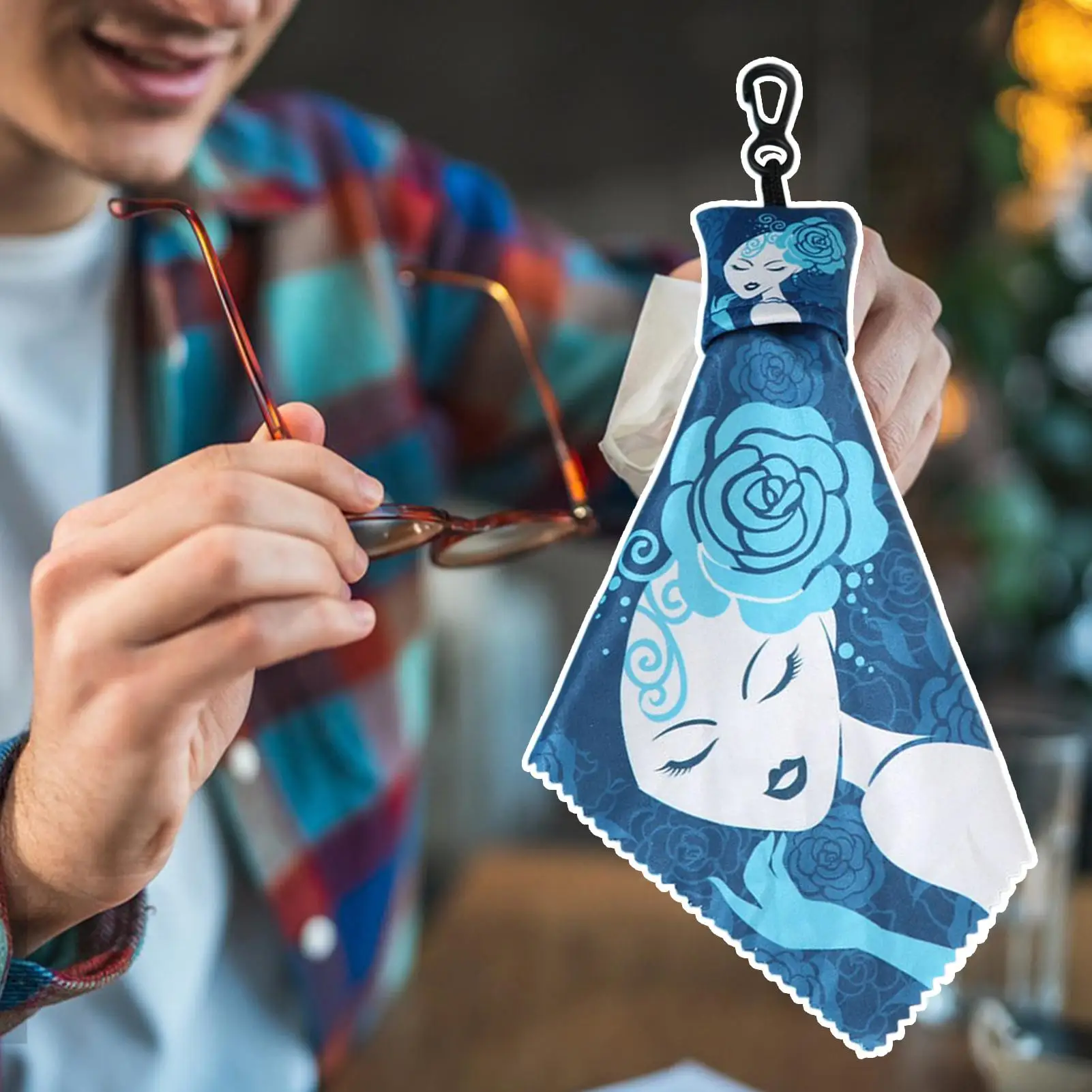 سلسلة المفاتيح ستوكات تنظيف الملابس قابل للغسل منظف العدسات المحمولة للنظارات كاميرا الهاتف، شاشات المرايا النظارات