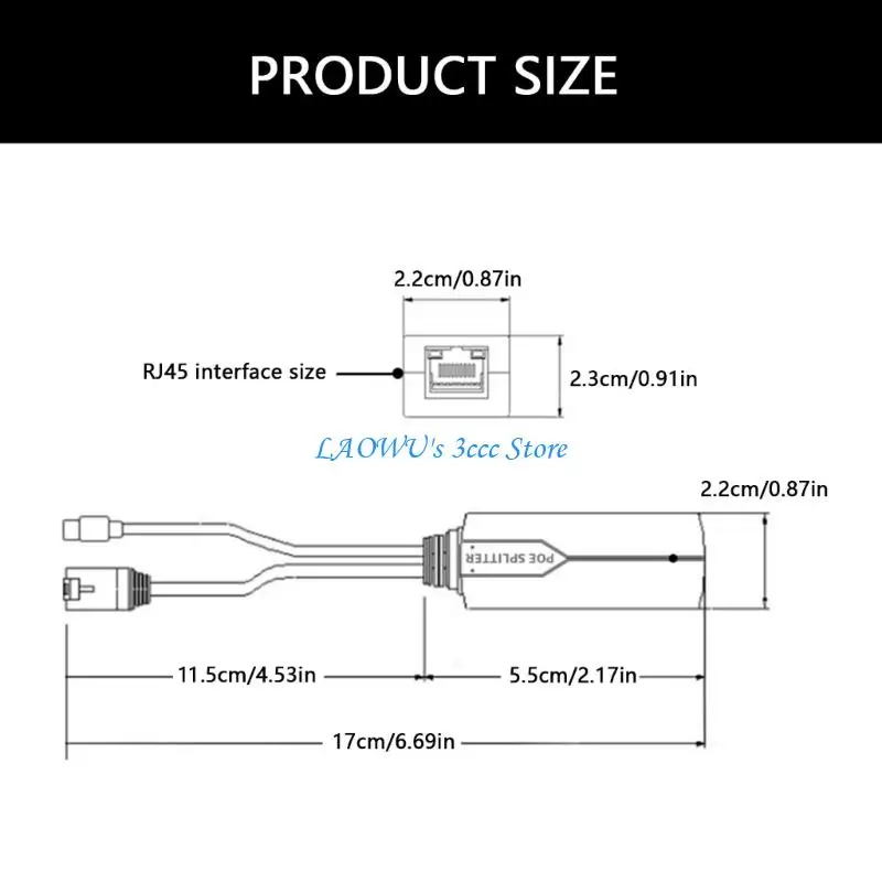 Y8AD Type C Power Over Ethernet Splitter от 48 В до 5 В адаптер сплиттера POE для гаджетов