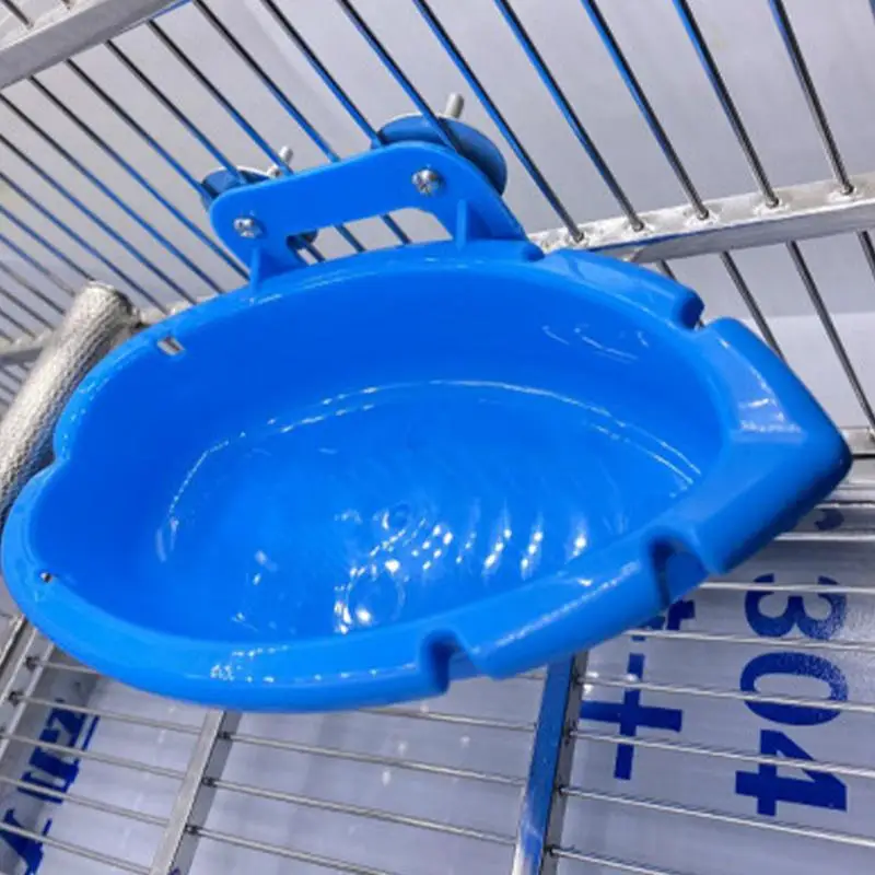 Bird Bath Tray Bird Bath For Cage Bird Bathtub With Small Food Feeder Space Saving Bird Pool Birdbath Bowl For Parrots Canaries