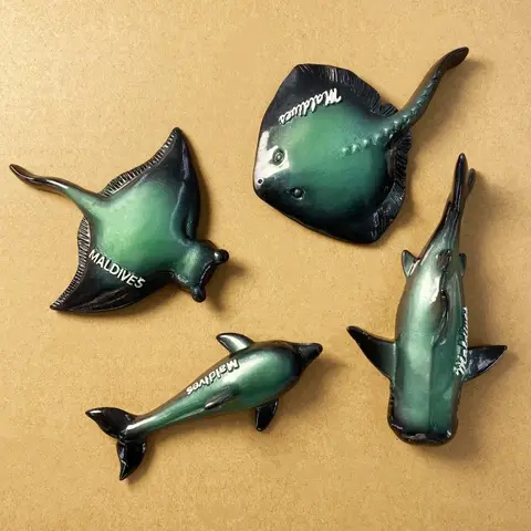Maldives, Ocean World, Animal Series, Refrigerator Stickers, Creative Luxury, Tourist Souvenirs, 3D, Message Stickers