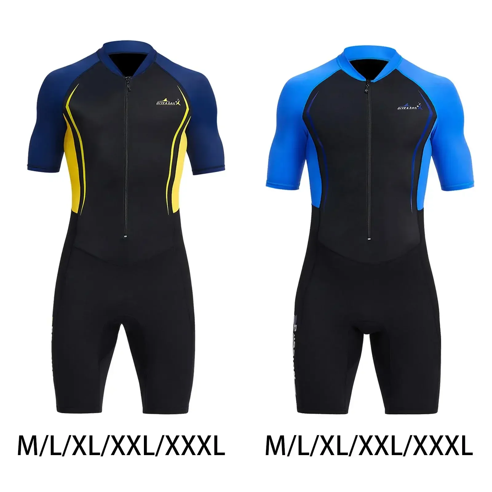 Mens Shorty Wetsuit 1.5mm Sun Protective One Piece Full Body Diving Suit Swimming pool Scuba Diving Snorkeling Suit