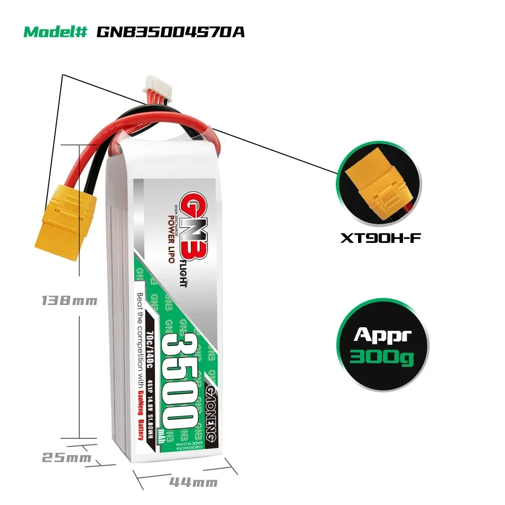 Fpvドローン用プラグ付きリポバッテリー,glb,3500mah,4000mah,5500mah,7000mah,4s1p,14.8v,70c,xt60,xt90,rcヘリコプター,飛行機部品