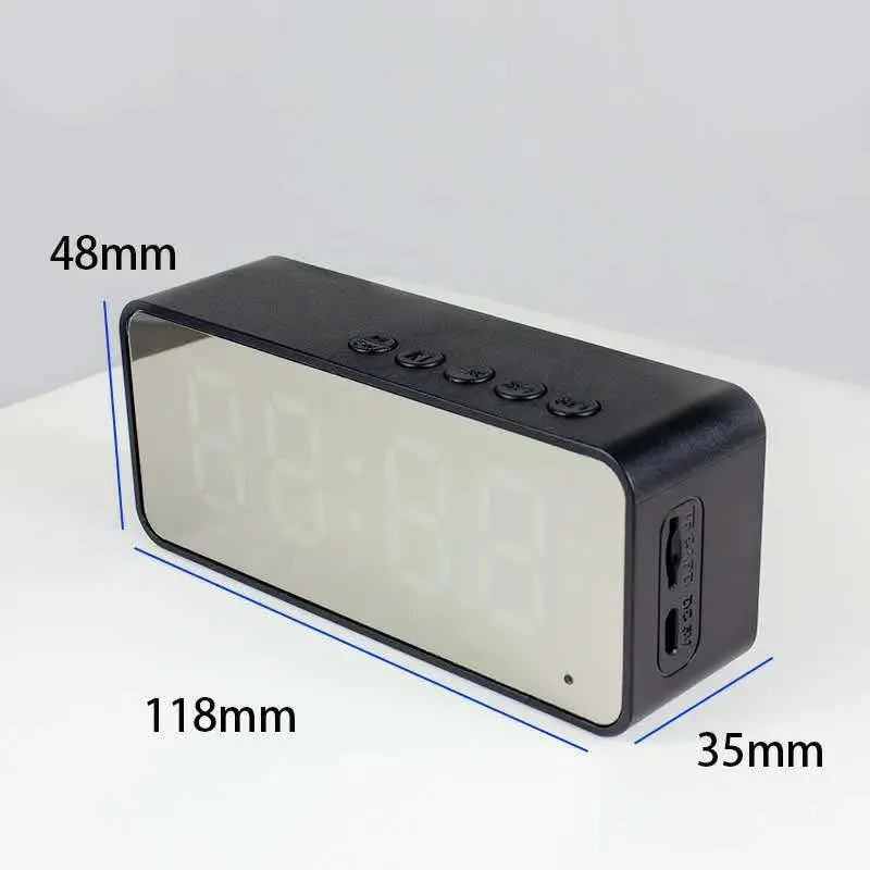 Wireless Bluetooth Speaker Small Mini Alarm Clock Portable Cannon Mini Voice Broadcast the Card Instert Vehicular Audio System W