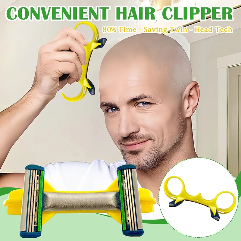 

Bald Hair Clipper Mens Manual Bald Head Razor Self-pruning Hair Clipper