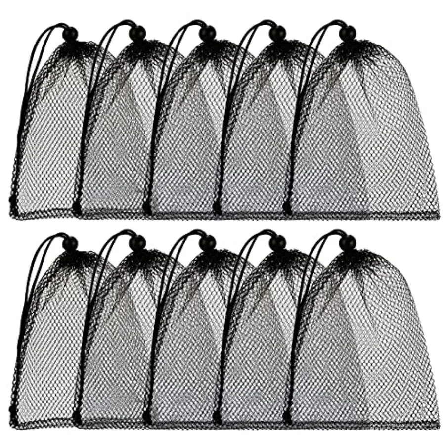10 Pcs Mesh Bags Drawstring Laundry Bags Large Nylon Mesh Gift Dishwasher Bag with Sliding Drawstring for Kitchen Jewelry Gifts