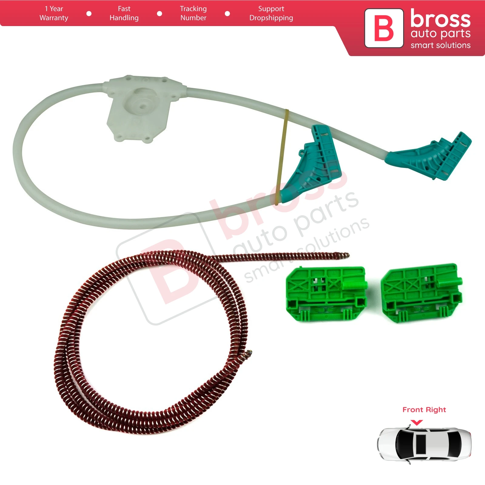 BWR5098 Kit di riparazione alzacristallo elettrico destro per Renault Trucks Premium Kerax Midlum DAF LF 45 55 Volvo FL II FE 1400754