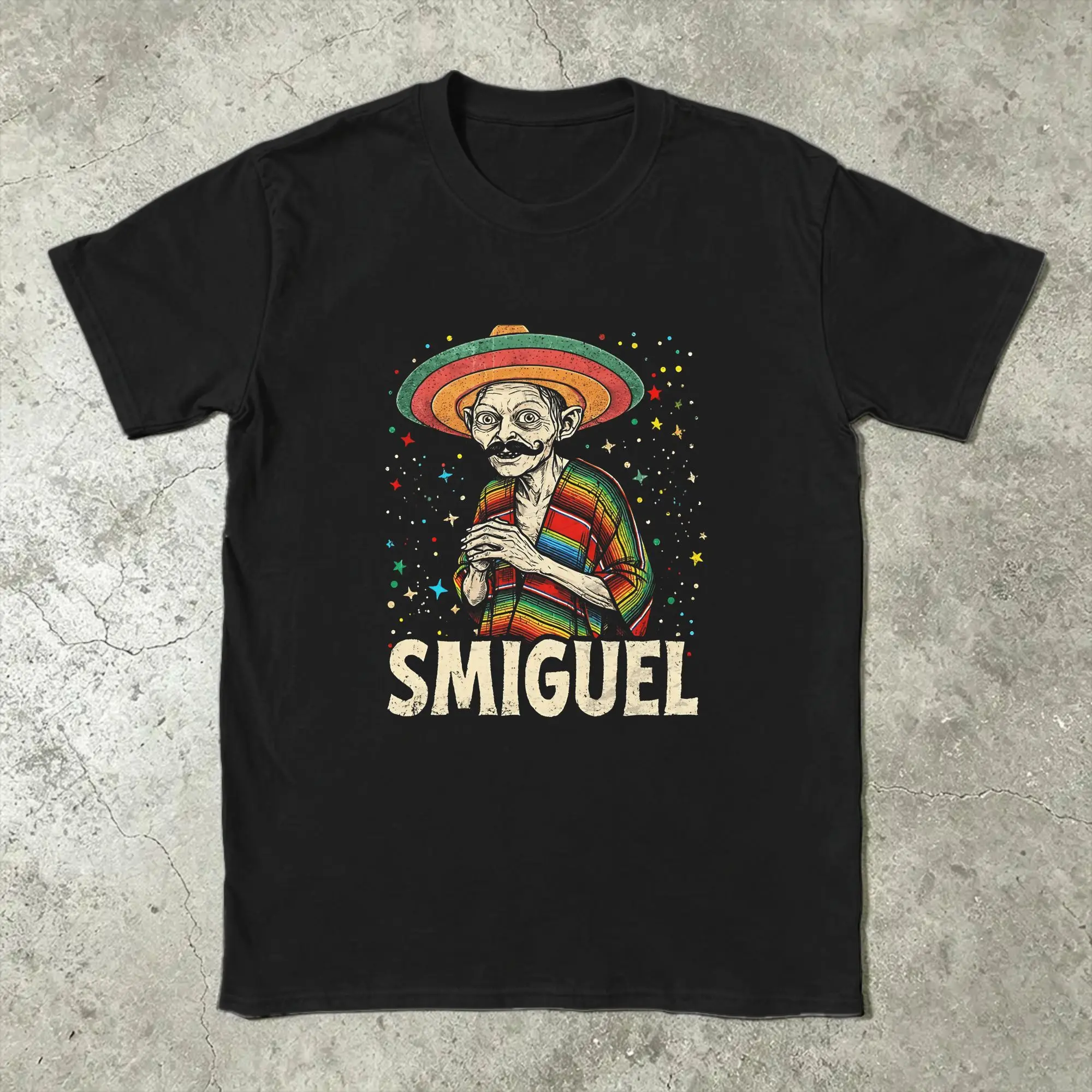Smiguel Mexican Sombrero Mexican Culture Mashup Cotton T Shirt For Men's Beach  Vintage T-Shirts Big Size Pattern Tops
