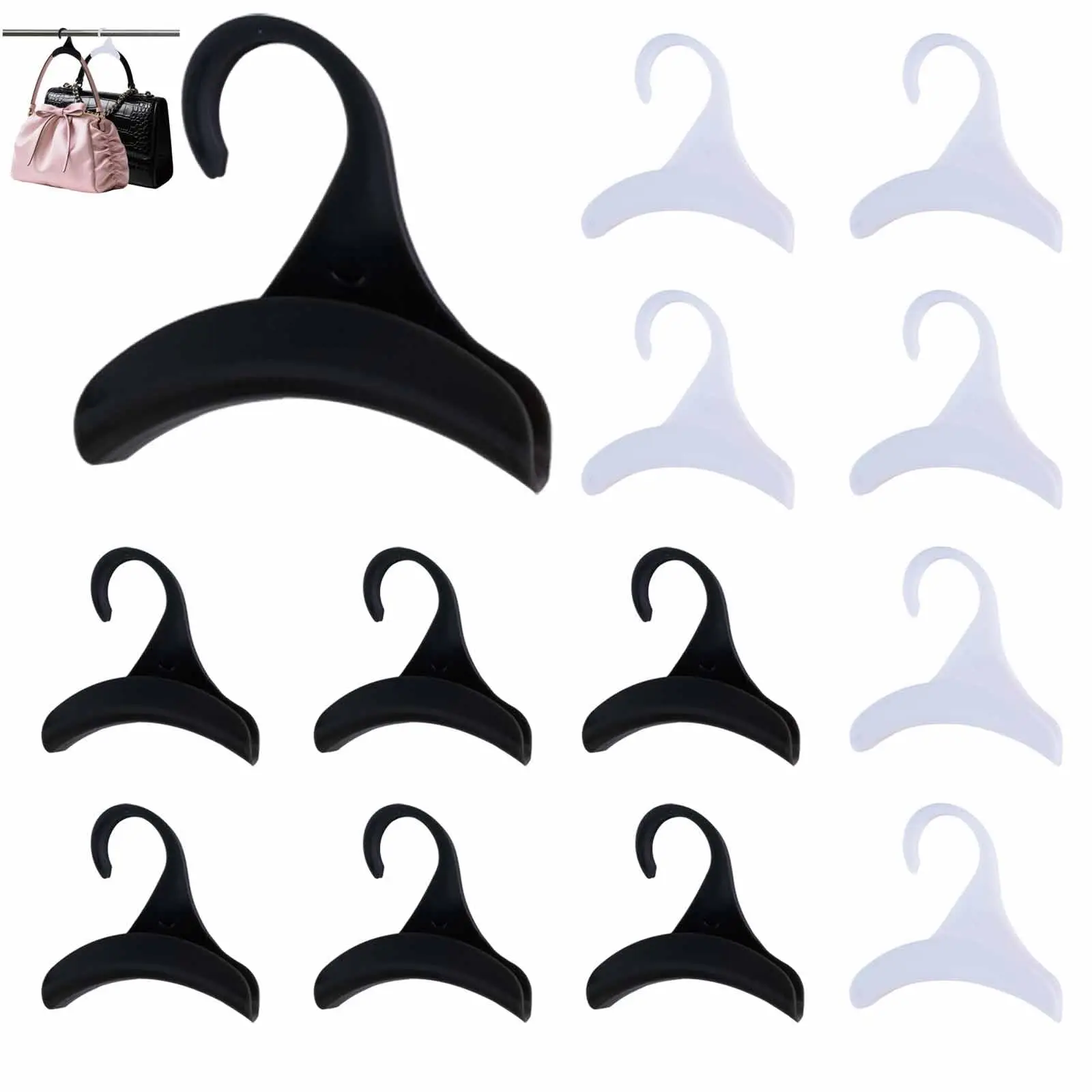 10pcs Widen Plastics Hanger Connection Hook Stackable Space Saving Storage Multifunctional Bag and Hat Hanging Rack