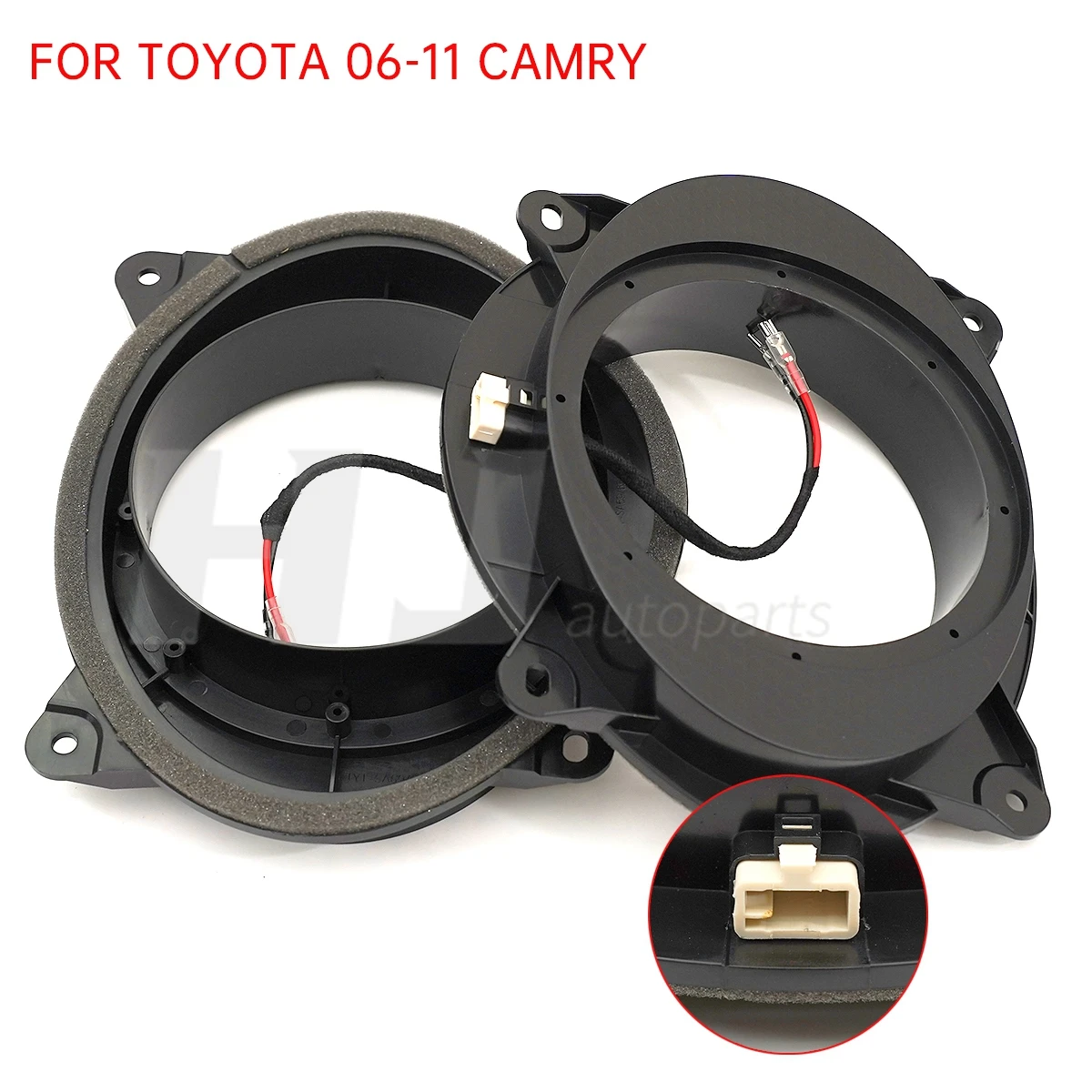 2pcs Car 6.5 Inch Speaker Audio Adapter Mount Pad Spacer Bracket Holder Ring for Toyota Camry Highlander Sienna FJ Cruiser REIZ