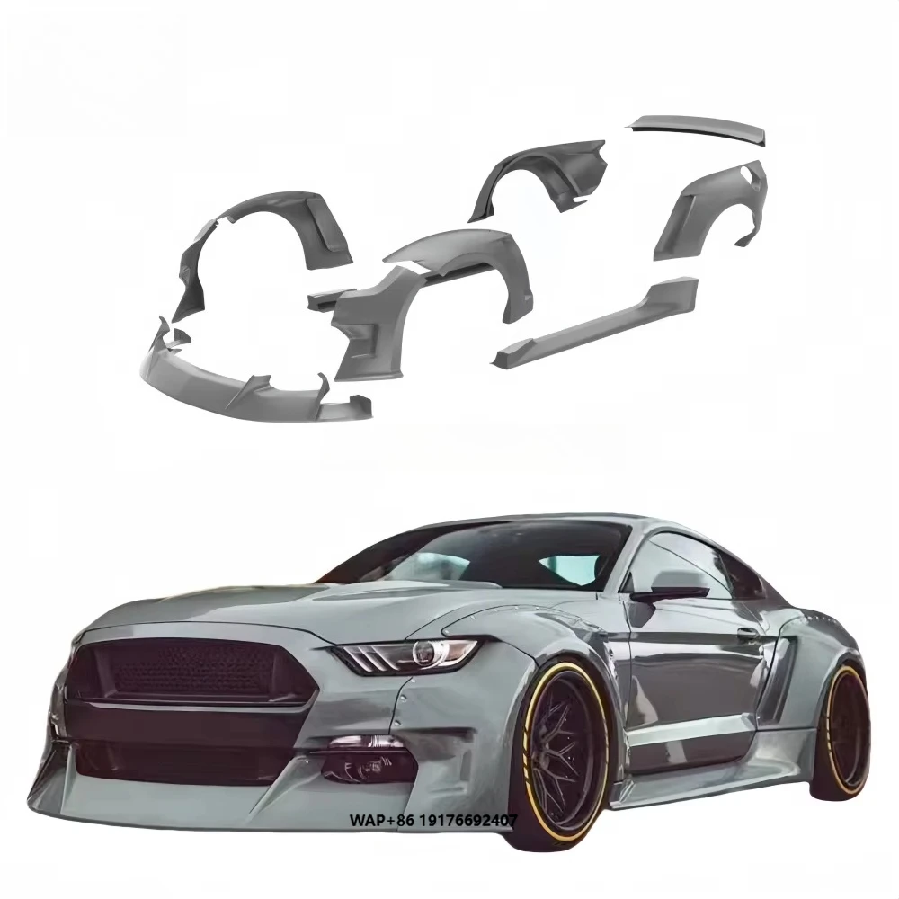 

2015-2017 for MustangMustang GT Clinched Style Wide Body Kit Front Diffuser Fender Side Skirt Rear Spoiler Wing Hood
