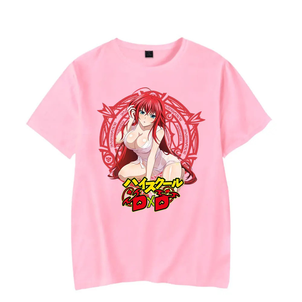 High School DxD Rias Gremory Vintage 90s T-Shirt Men and Woman Short Sleeve T Shirt Unisex Sport Pullover Harajuku Outwear Tops