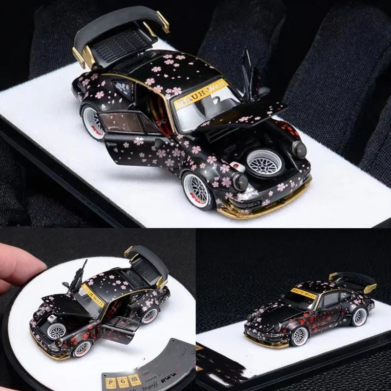 PGM 1/64 RWB964 Сакура Custom Mini Simulation Коллекционная модель автомобиля из сплава
