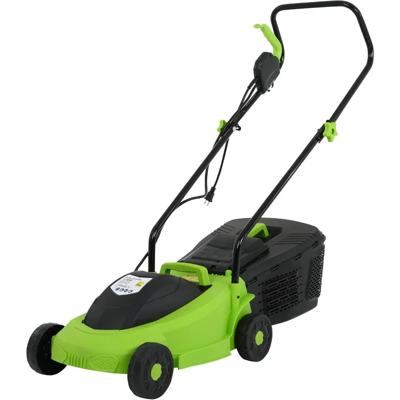 Electric Lawn Mower Grass Cutter Machine,Corded, 12 Amp, Dethatcher,13-Inch with Collection Box