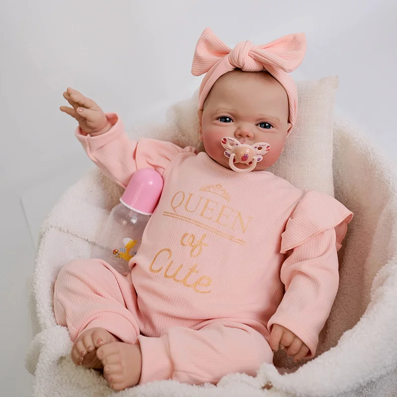 24inch Soft Body Awake Pickle Reborn Baby Toddler Doll Lifelike 3D Painting with Visible Veins High Quality Doll
