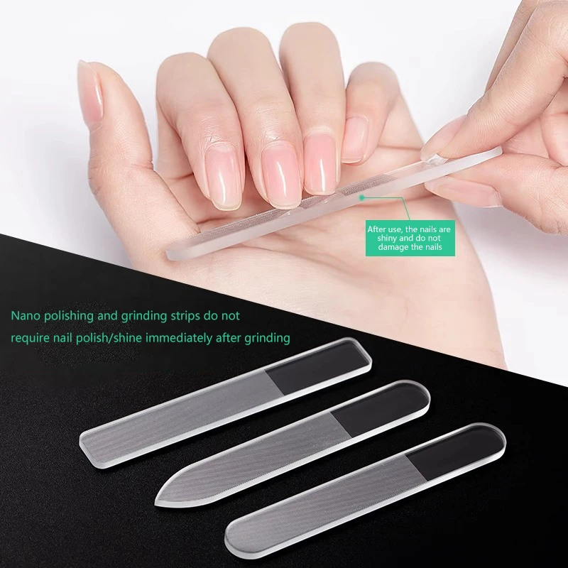 Nano Crystal Glass Nail File Tools Natural Nails Polishing Shiny Nail Sand Strips Sword Fingernail Files With Sharp Pointed Tip