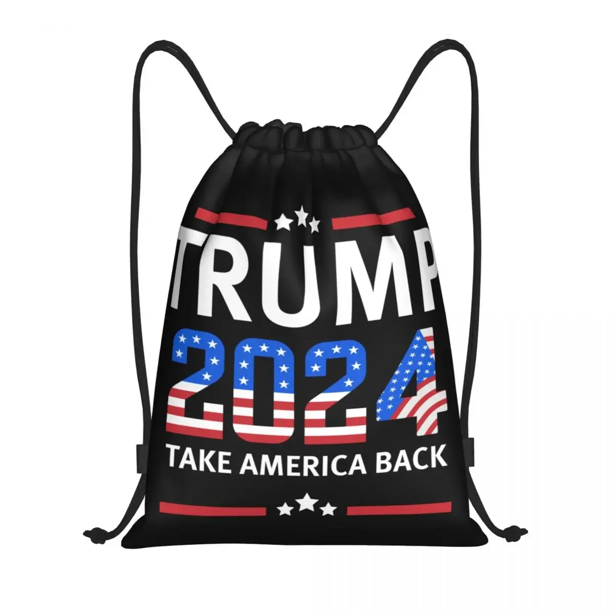 Trump 2024 Drawstring Backpack Sports Gym Bag for Women Men USA Flag Training Sackpack