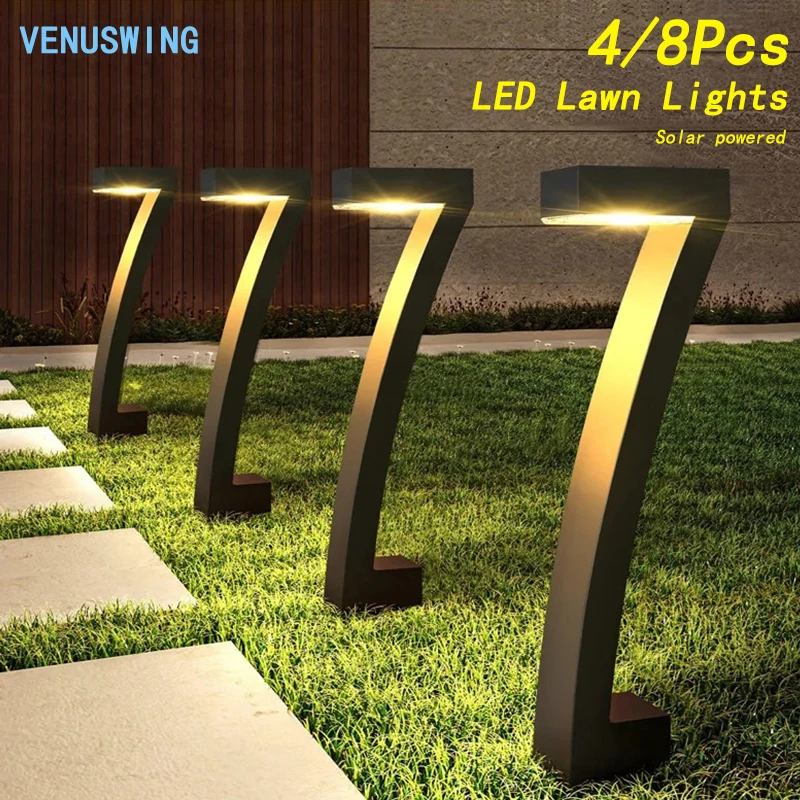 4/8 Pcs Solar LED Lawn Light Waterproof Garden Lawn Lights Outdoor Lighting Path Spotlight for Walkway Patio Courtyard Driveway