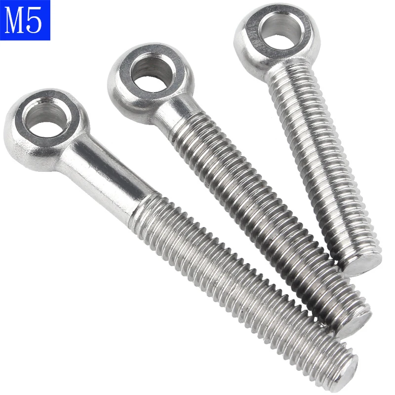 M5 - 0.8 5mm 304 Stainless Steel Machinery Shoulder Lifting Eye  Screws Bolts O ring head Axle