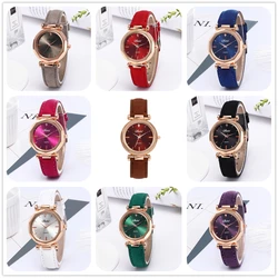 Newest Gift diamond OL Wristwatch Watches Watch Women Girls Leather Fashion Quartz Analog Stainless Steel