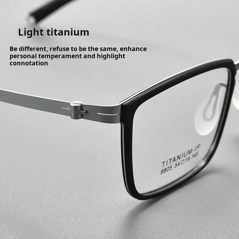 TFTB Comfortable Men's Titanium Alloy Glasses Frame Ultra Light Fashion Big Size Business Optical Prescription Eyeglasses 147mm - Image 4