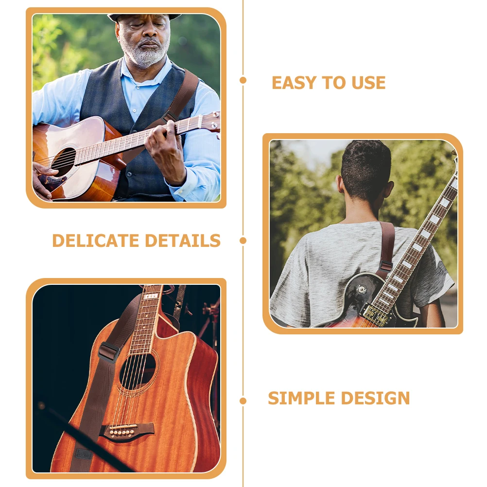 

2pcs Guitar Strap Adjustable Shoulder Accessories for Acoustic Electric Guitar Dirt Resistant Washable Pressure Reducing Bass