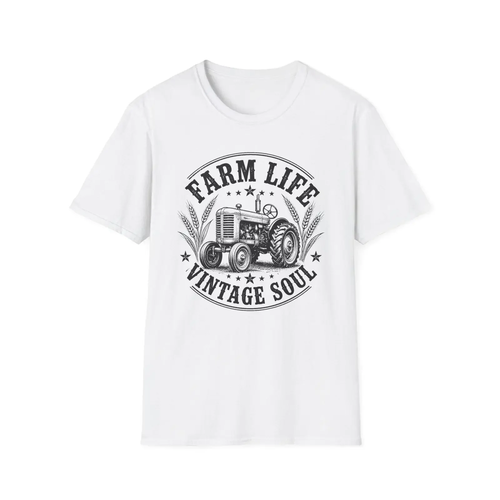 Farm Life Tractor Vintage Soul T Shirt Rustic Farming  vintage Washed Slightly homme Unisex Comfortable Stretched Soft Stylish