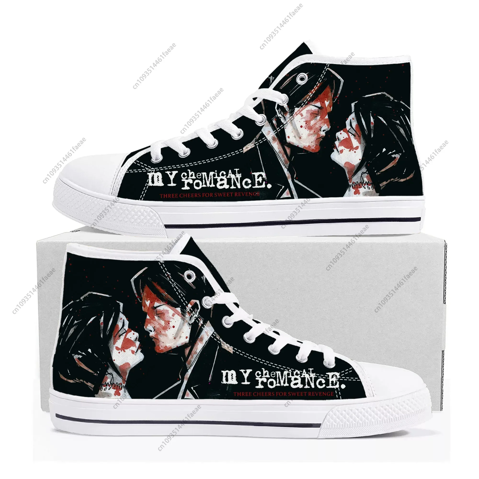 

My Chemical Romance Rock Band Высокие кроссовки высокого качества Мужские женские подростковые парусиновые кроссовки Повседневная обувь для пар Обувь на заказ