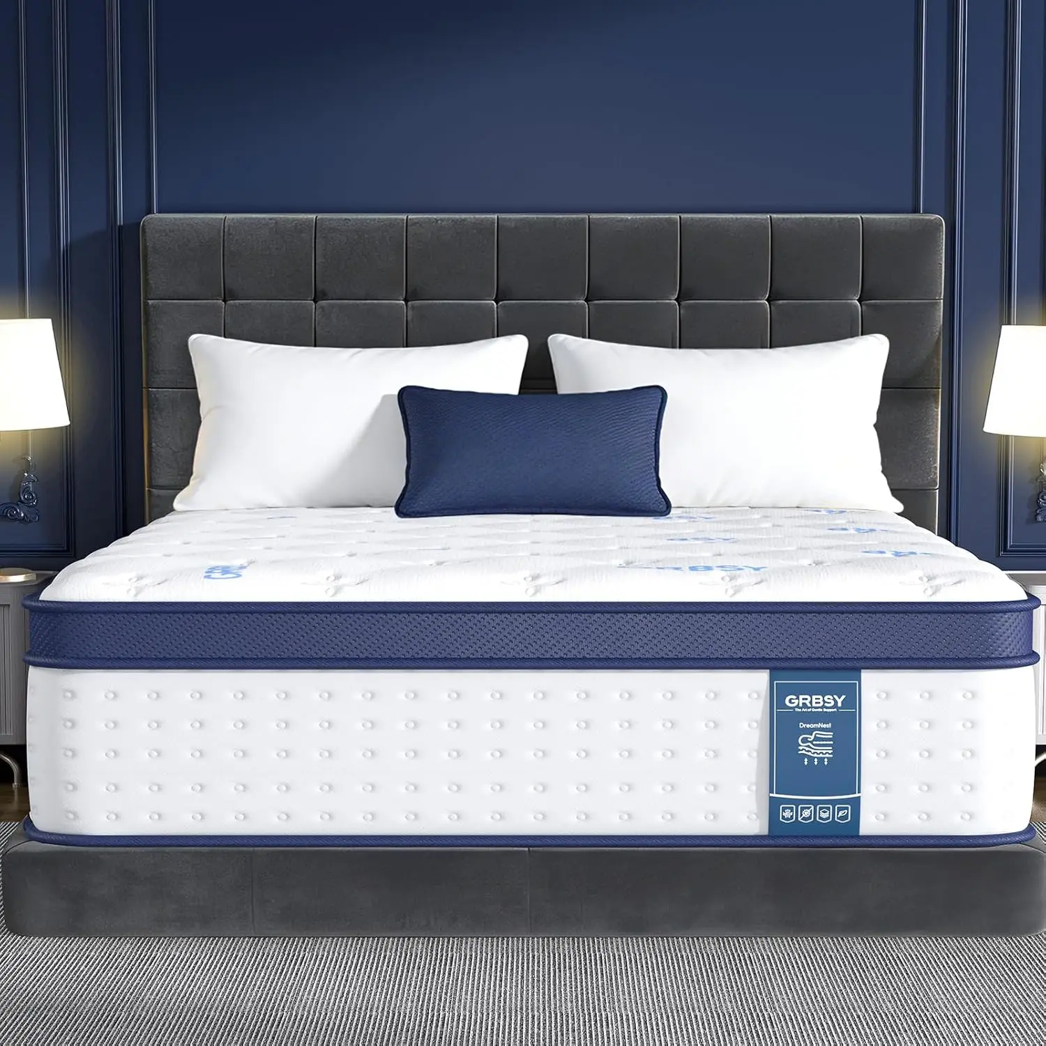 14 Inch Queen Mattress, Upgraded 7-Zone Support Hybrid Queen Size Mattress In A Box with Cooling Gel Memory Foam & Pocket Coils