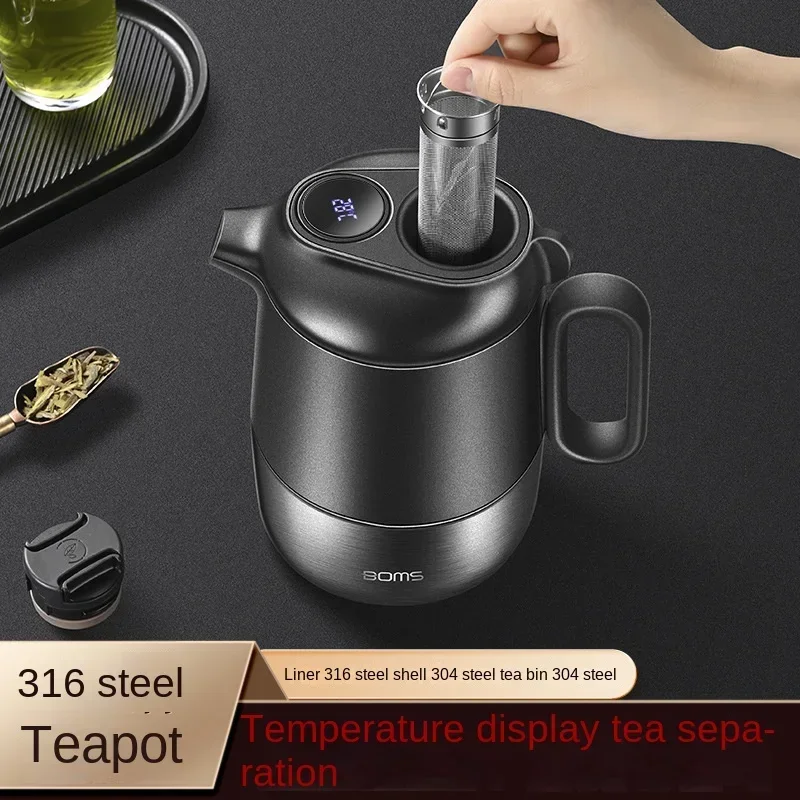 

316 Stainless Steel Household Large Capacity Teapot with Temperature Display, Filtration, and High Temperature Resistance