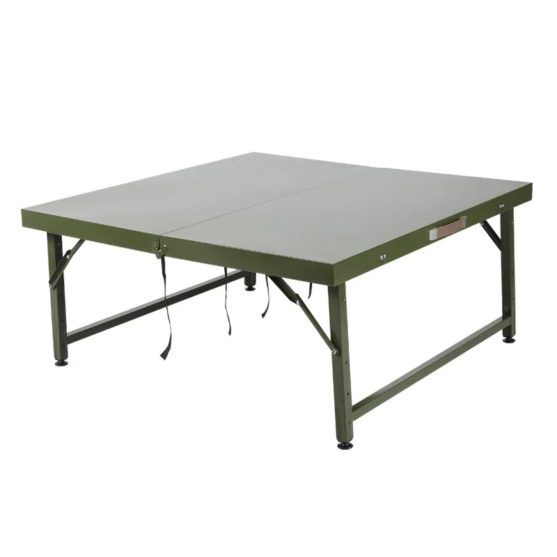 Yanbing Outdoor Camping Steel Plate Folding Table Simple Metal Stall Meeting Table Field Training March Camping Table